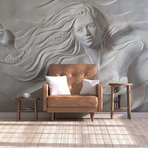 Custom Wallpaper 3D Stereoscopic Embossed Beauty Naked Women Wall