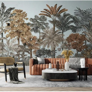 Tropical Coconut Tree Forest Wallpaper Mural
