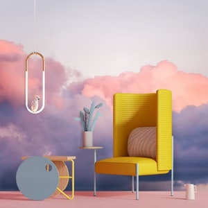 Pink Clouds Wallpaper Mural: Nature Home Decor