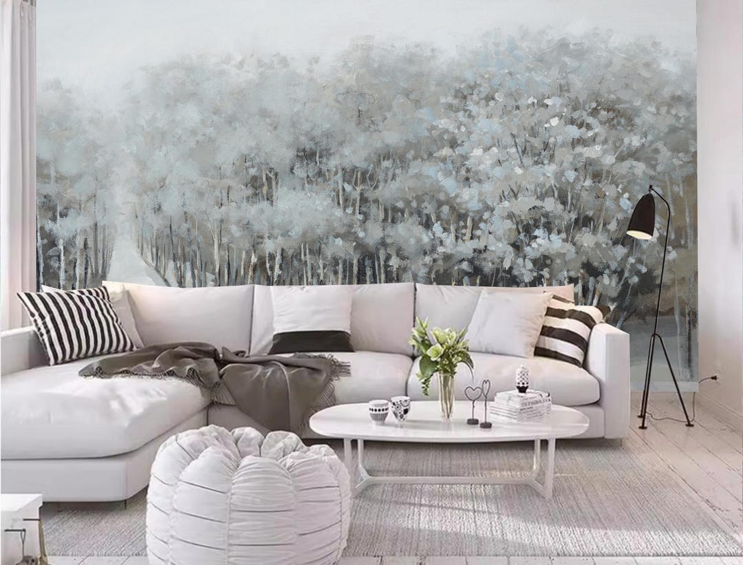 Autumn Trees Forest Woods Wallpaper Wall Mural Home Decor - Etsy
