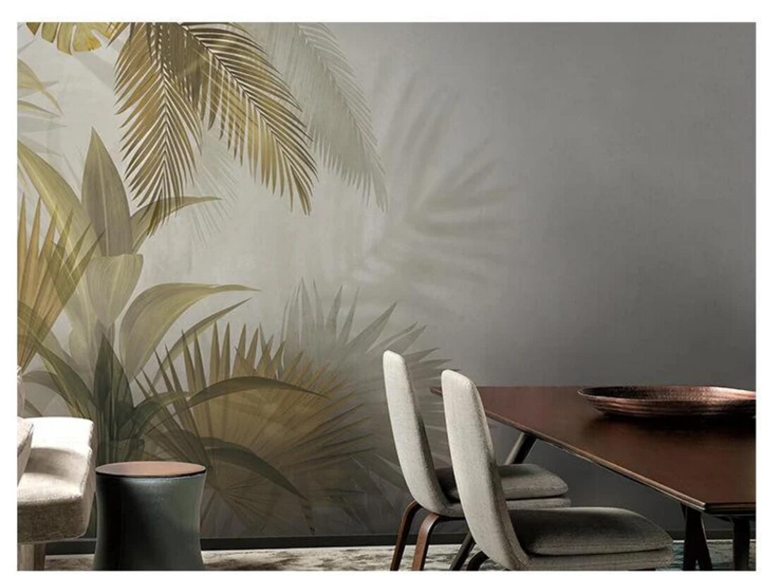 Tropical Palm Leaf Wallpaper Mural: Rain Forest Wall Decor - Etsy