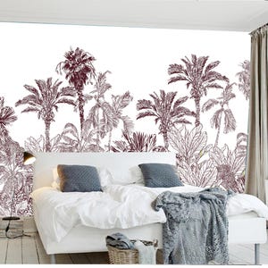 Tropical Rainforest Plants and Palm Trees Jungle Wallpaper Home Decor Wall Mural