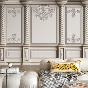 Classic Interior Wall with Mouldings Roman Column Wallpaper Wall Mural Home Decor