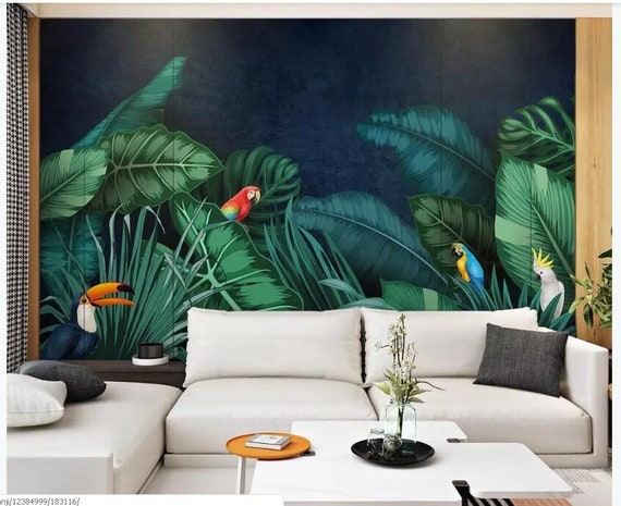 Wall Décor Custom Mural Wallpaper Home Decor Hand Painted Tropical ...