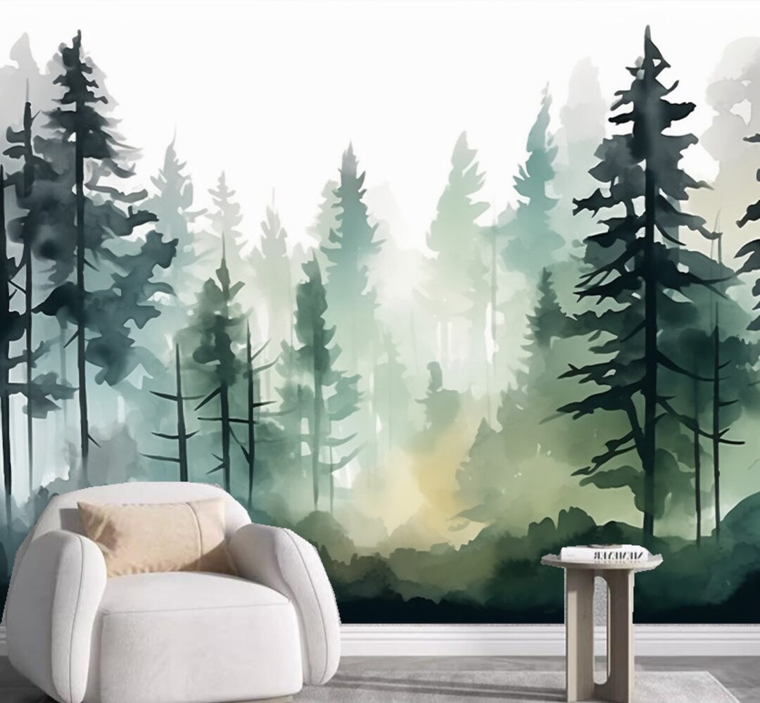 Tropical Rainforest Pine Trees Forest Wallpaper Wall Mural Wall Decor ...