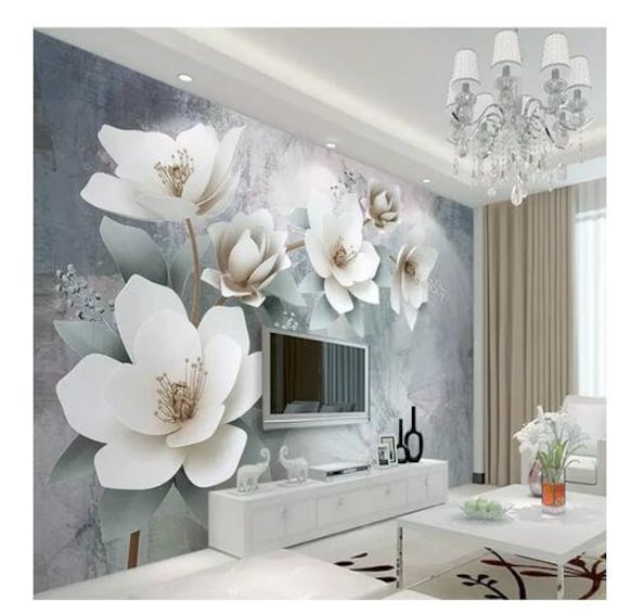 3D Non-woven Wallpaper Roll Embossed Textured Flower Wall Paper Stick Retro  Home