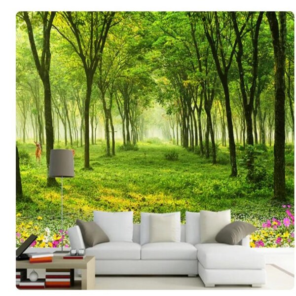 Illustration of Nature Wall Mural For Living Room