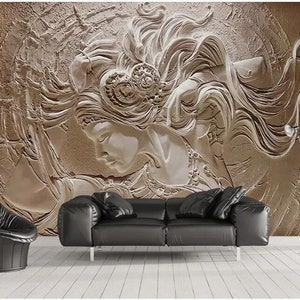 Custom Wallpaper 3D Stereoscopic Embossed Beauty Wall Painting Modern Abstract Art Wall Mural Living Room Bedroom Wallpaper