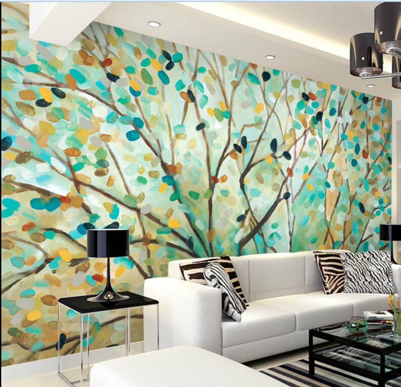 Custom Watercolor Wall Murals Wallpaper Modern Fashion | Etsy