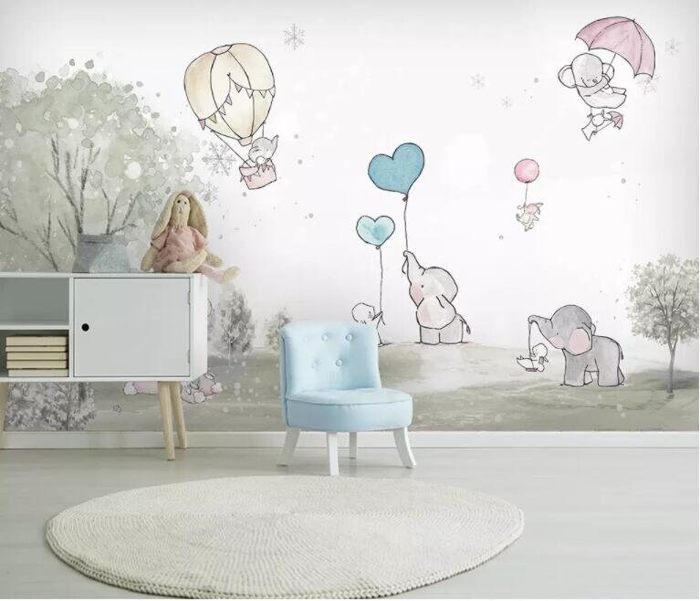 Cartoon Colorful Hot-air Balloon Nursery Wallpaper Lovely - Etsy Cartoon Colorful Hot-air Balloon Nursery Wallpaper Lovely - Etsy
