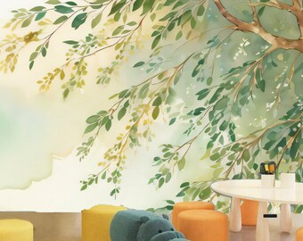 Hanging Willow Tree Nursery Babies' or Room Kids' Room Wallpaper Wall Mural Home Decor