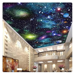 Starry Sky Universe Wallpaper Mural: Living Room Ceiling Decor