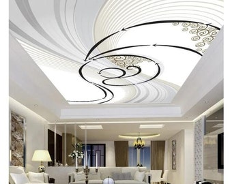 3D Stereo Spiral Ceiling Background Wallpaper Living Room Wall Mural