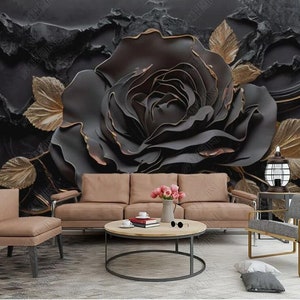 3D Rose Floral Wallpaper Mural: Custom Wall Decor