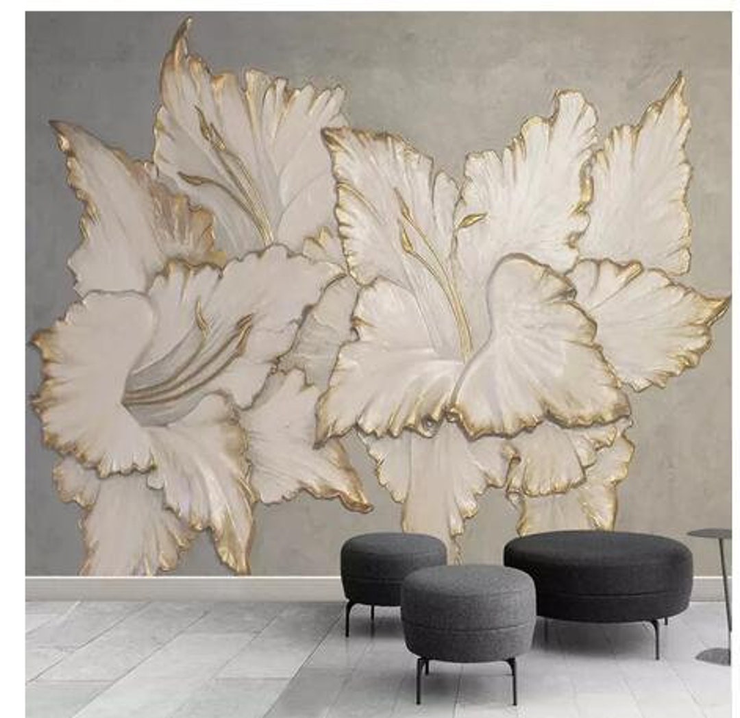 Custom Photo Wallpaper 3D Beautiful Embossed Magnolia Mural - Etsy