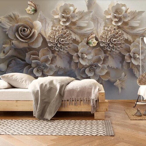 3D Wallpaper European Aesthetic Three-dimensional Relief 3D - Etsy