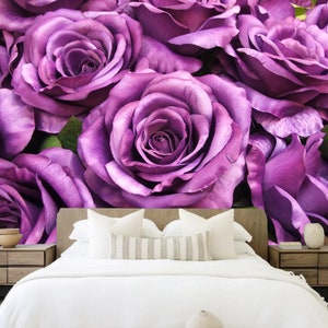 Pink Rose Floral Wallpaper Mural: Home Decor