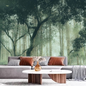Spring Green Trees Forest Wallpaper Wall Mural Home Decor