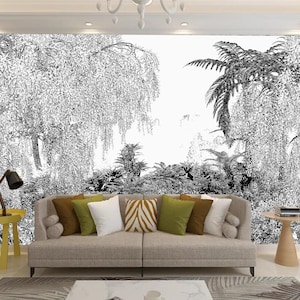 Tropical Trees and Plants Forest Wallpaper Wall Mural Home Decor