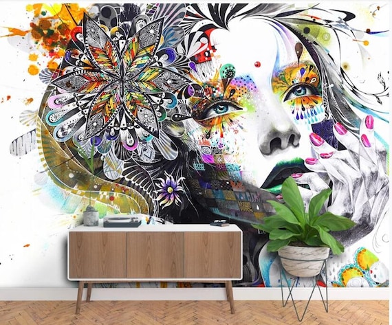  Bright Colors Custom 3D Wall Mural, Abstract Art Mural