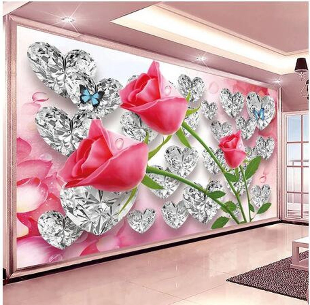 Buy 3D Wallpaper Romantic Stereo Diamond Roses Creative Photo Wall Online in India - Etsy Buy 3D Wallpaper Romantic Stereo Diamond Roses Creative Photo Wall Online in India - Etsy