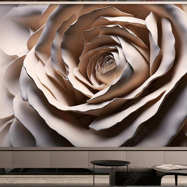 3D Big Rose Plaster Wallpaper Wall Mural Home Decor for Living Room Bedroom Dinning Room