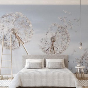 Carta da parati personalizzata Dream Simple Dandelion Blue Sky Camera da letto Soggiorno TV Sfondo Murales Decorazione murale