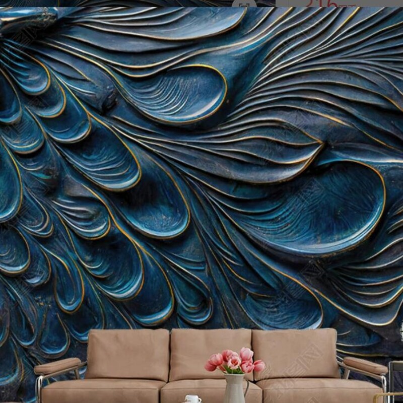 Peacock Blue Wallpaper - Etsy