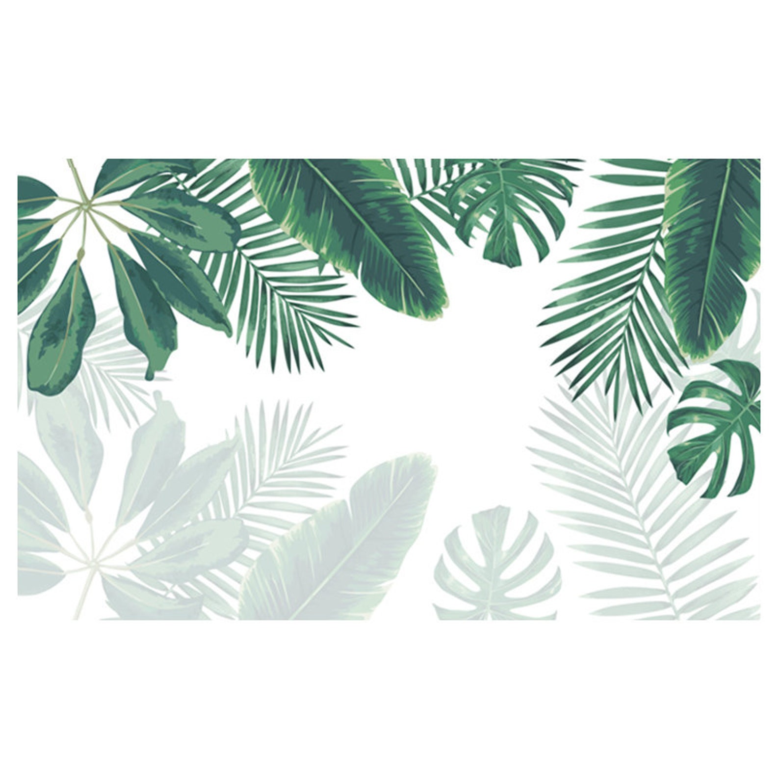 Dark Green Banana Leaf Wallpaper Tropical Plants Leaves Wall Etsy UK