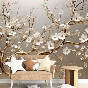 Hanging Magnolia Tree Branch Wallpaper Wall Mural Home Decor for Living Room Bedroom or Dinning Room