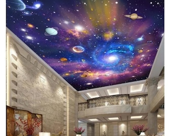 Star Universe Galaxy Room Suspended Ceiling Wall Painting Living Room Bedroom Wallpaper Wall Mural