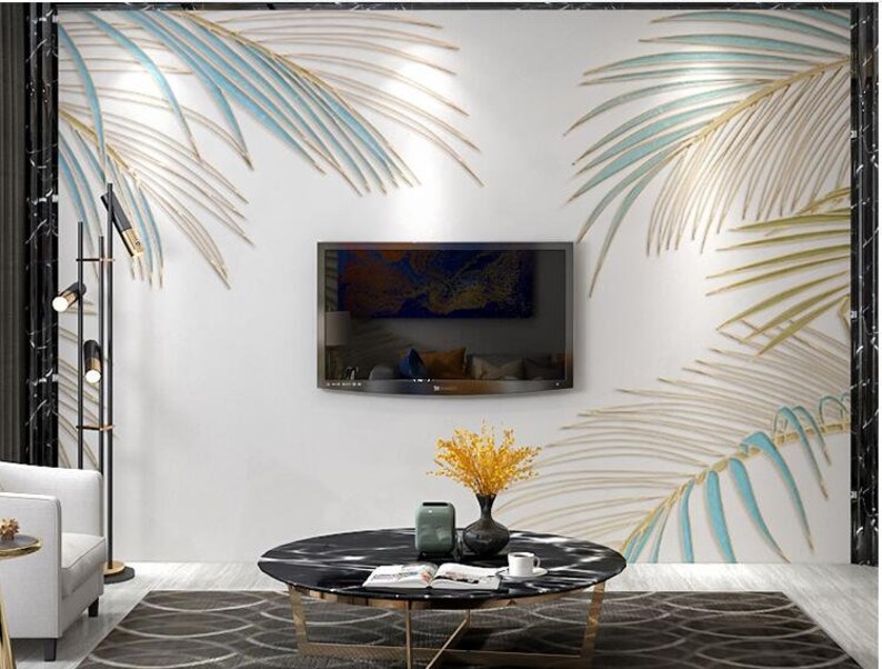 Tropical Palm Leaf Wallpaper Mural: Rain Forest Wall Decor - Etsy