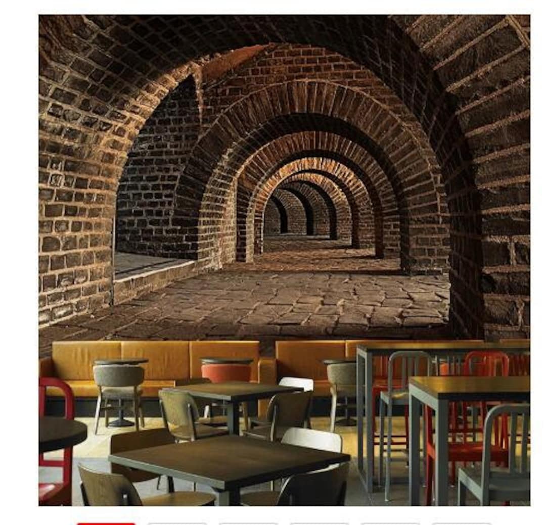 3D Creative Extended Space Brick Wall Tunnel Wallpaper Wall Murals for