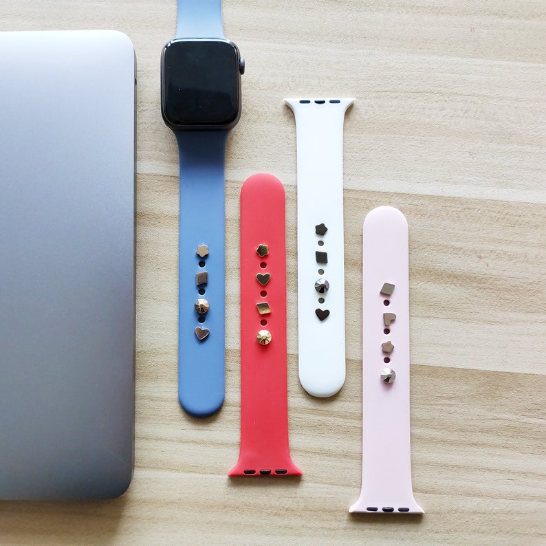 Apple Watch Band Charms for Series 7 6 5 4 Heart Flower Watch Etsy