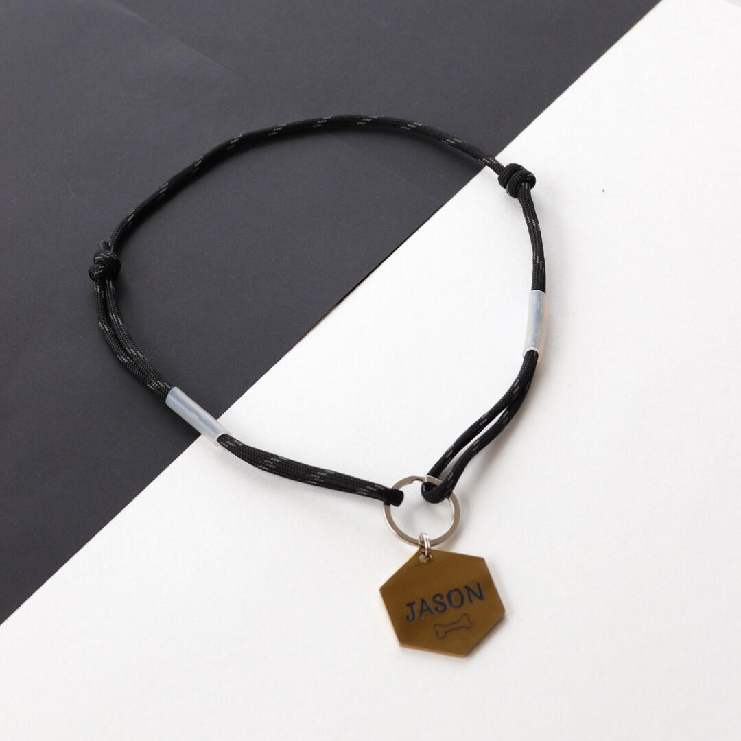 Set Personalized Dog Rope Collar Dog Name Tag Climbing Rope Etsy