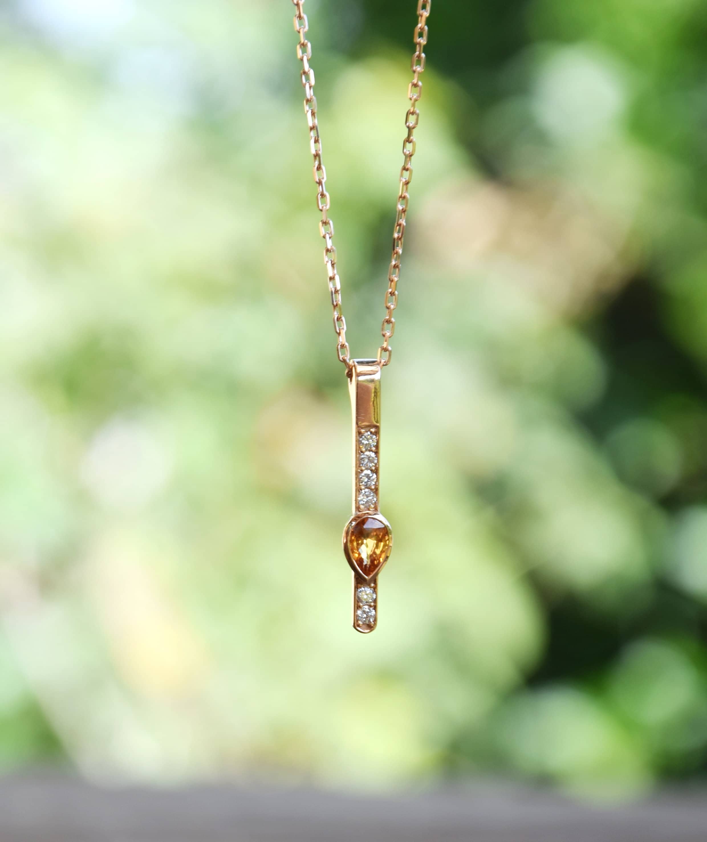 Diamond Gold Bar Necklace Necklace for Women 18K Solid Rose Etsy