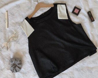 Black and White Crop Top