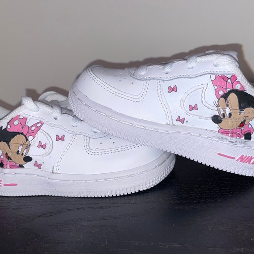 Red Minnie Mouse Custom Air Force 1s Poka Dots Bows | Etsy