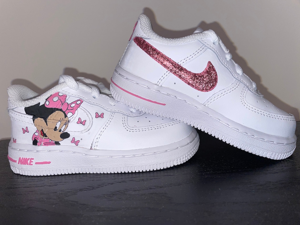 Minnie Mouse Air Force 1s Hand-painted Custom Shoes | Etsy