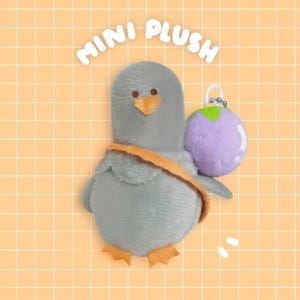 Mini-porte-clés pigeon boi par Berry Winkle, oiseau bois, peluche douce Chonky Chonky