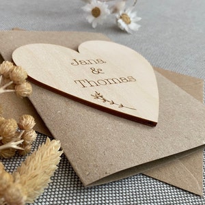 Personalisierte Klappkarte zur Hochzeit mit Namen und Datum, Hochzeitskarte, Karte Geldgeschenk zur Hochzeit