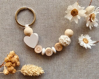 Personalized keychains for Grandma, Mom, with name, bag charm with name