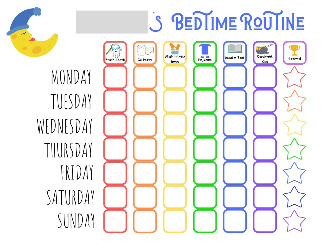 Bedtime Sticker Chart