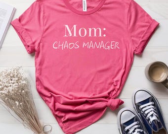 Mom Chaos Manager Unisex Softstyle T-Shirt, Funny Mom Shirt, Mothers Day Gift, Parenting Tee, Gift for Mom
