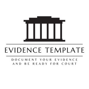 Divorce Evidence Document Fillable PDF | High Conflict Divorce | Divorce Accessories | Divorce Court Document