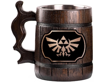 Legend of Zelda Wingcrest Beer Mug, Super Smash Bros, Beer Stein, Personalized Tankard, Custom Engraved