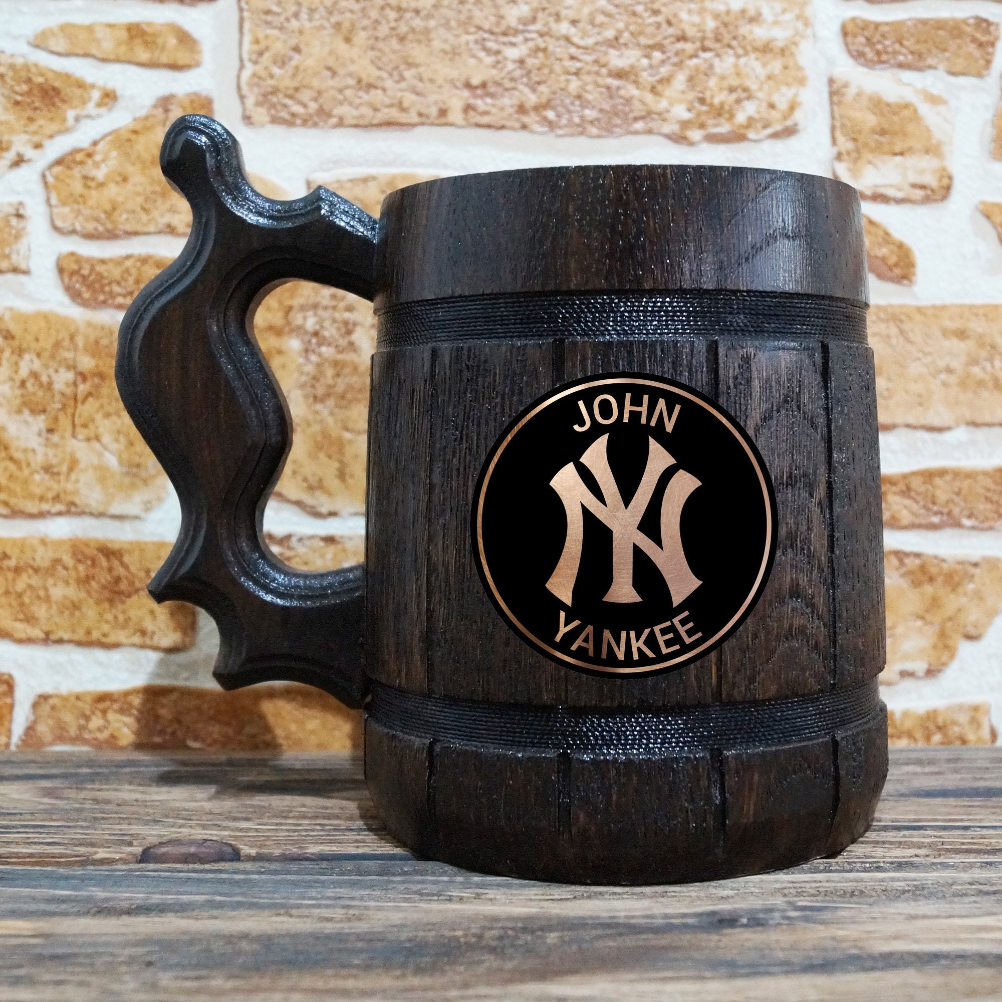 New York Yankees Mug Sport Beer Stein Baseball Team Logo Etsy