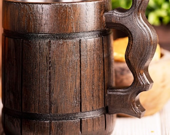 Plain Mug, 22oz, Natural Oak