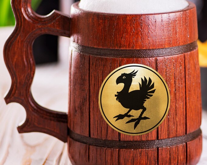 Final Fantasy Chocobo Handcrafted Mug, Personalized Beer Stein, Custom Tankard