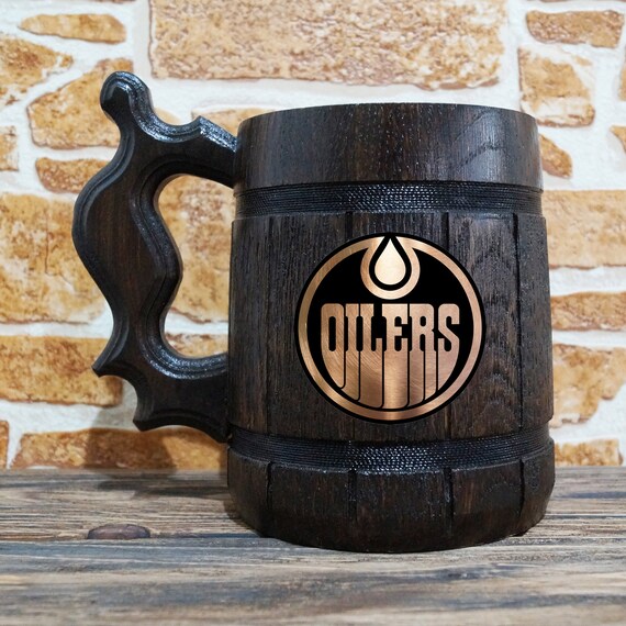 Edmonton Oilers Beer Mug Sport Beer Stein Hockey Team Logo Etsy